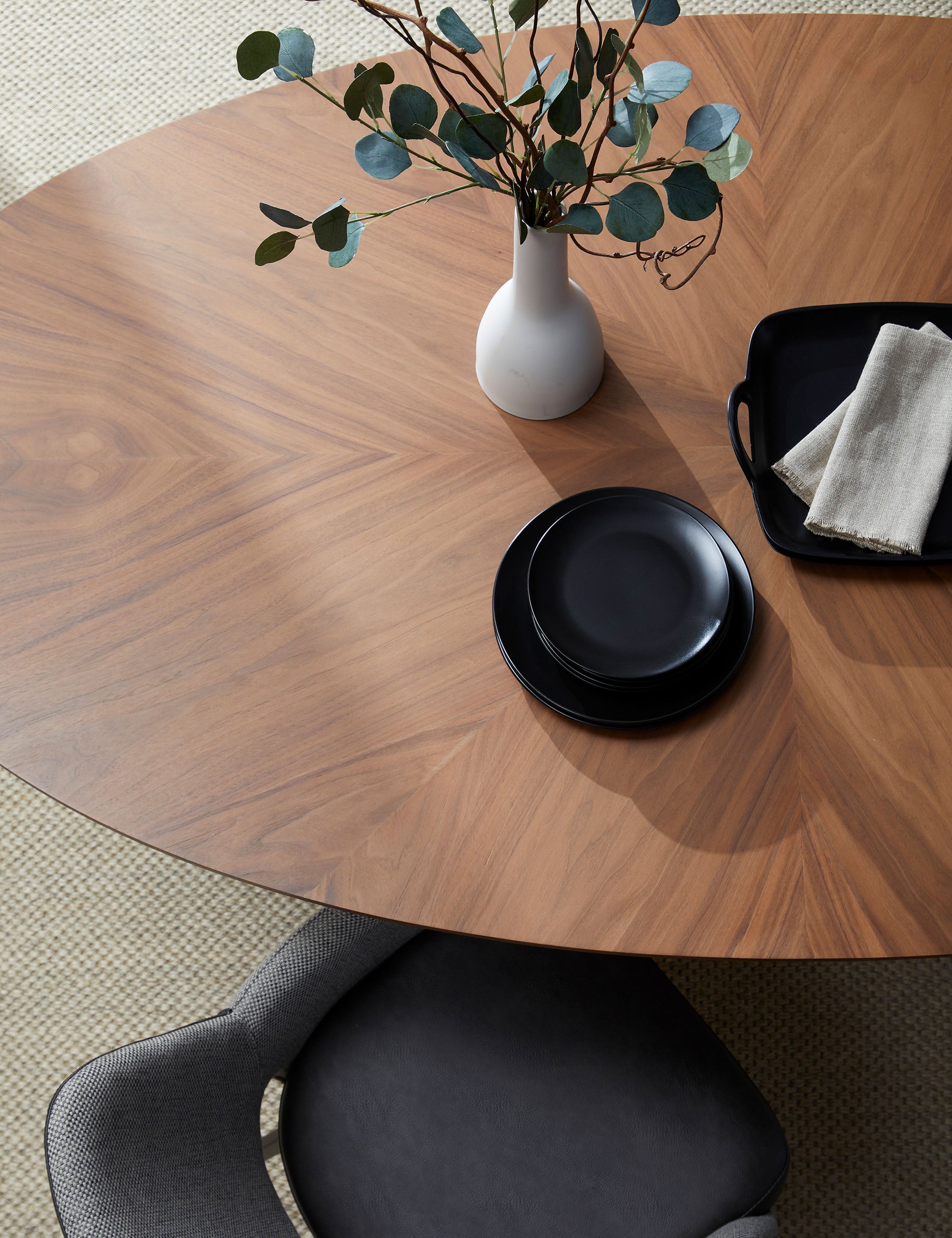 Beth Oval Dining Table, Brown