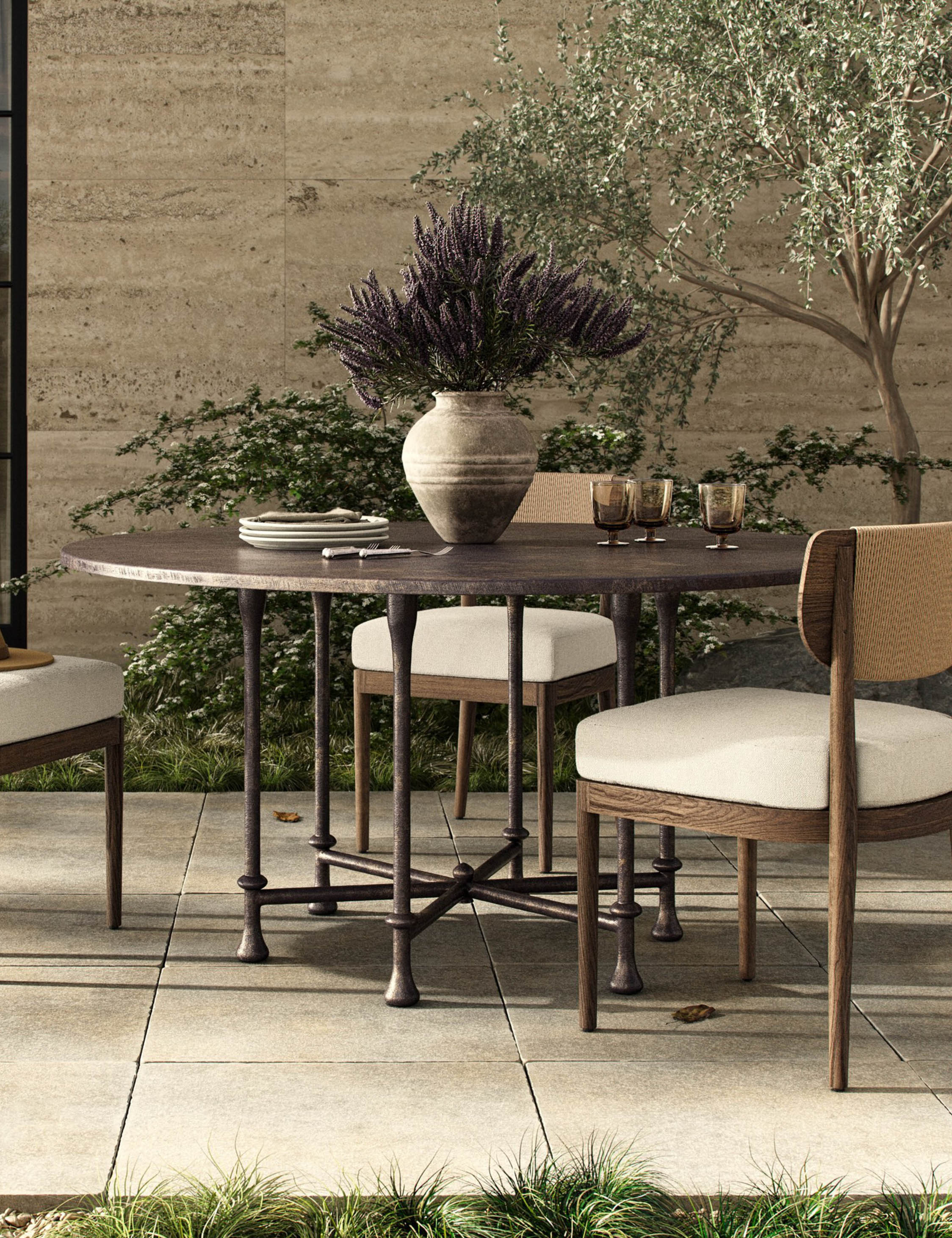 Leblanc Indoor / Outdoor Round Dining Table by Amber Lewis x Four Hands