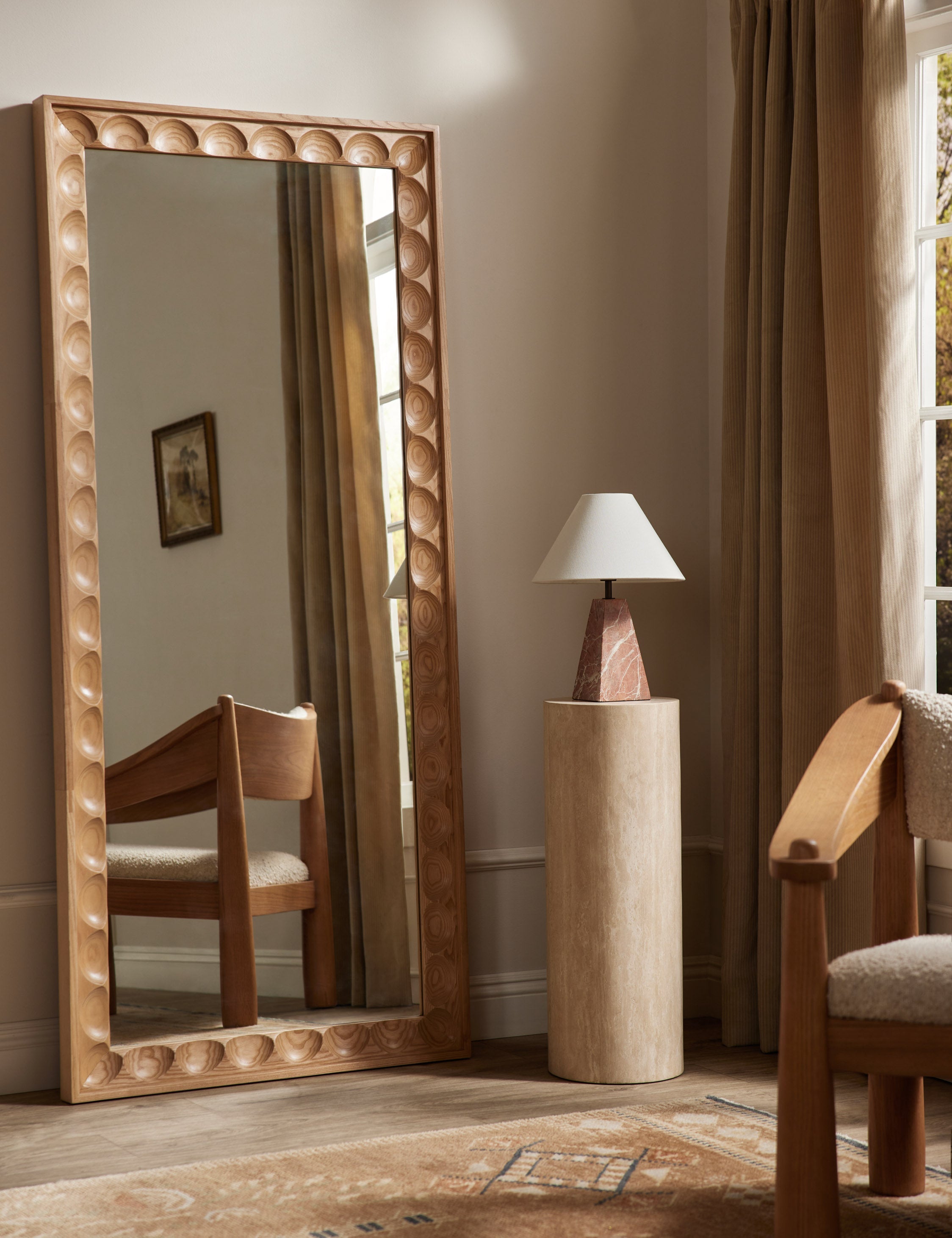 Mars Travertine Round Side Table