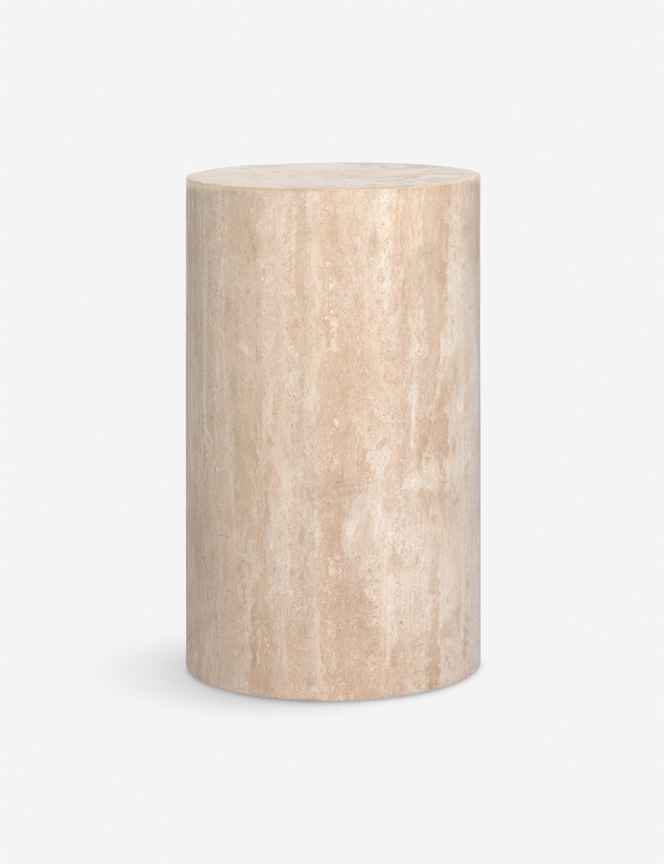 Mars Travertine Round Side Table