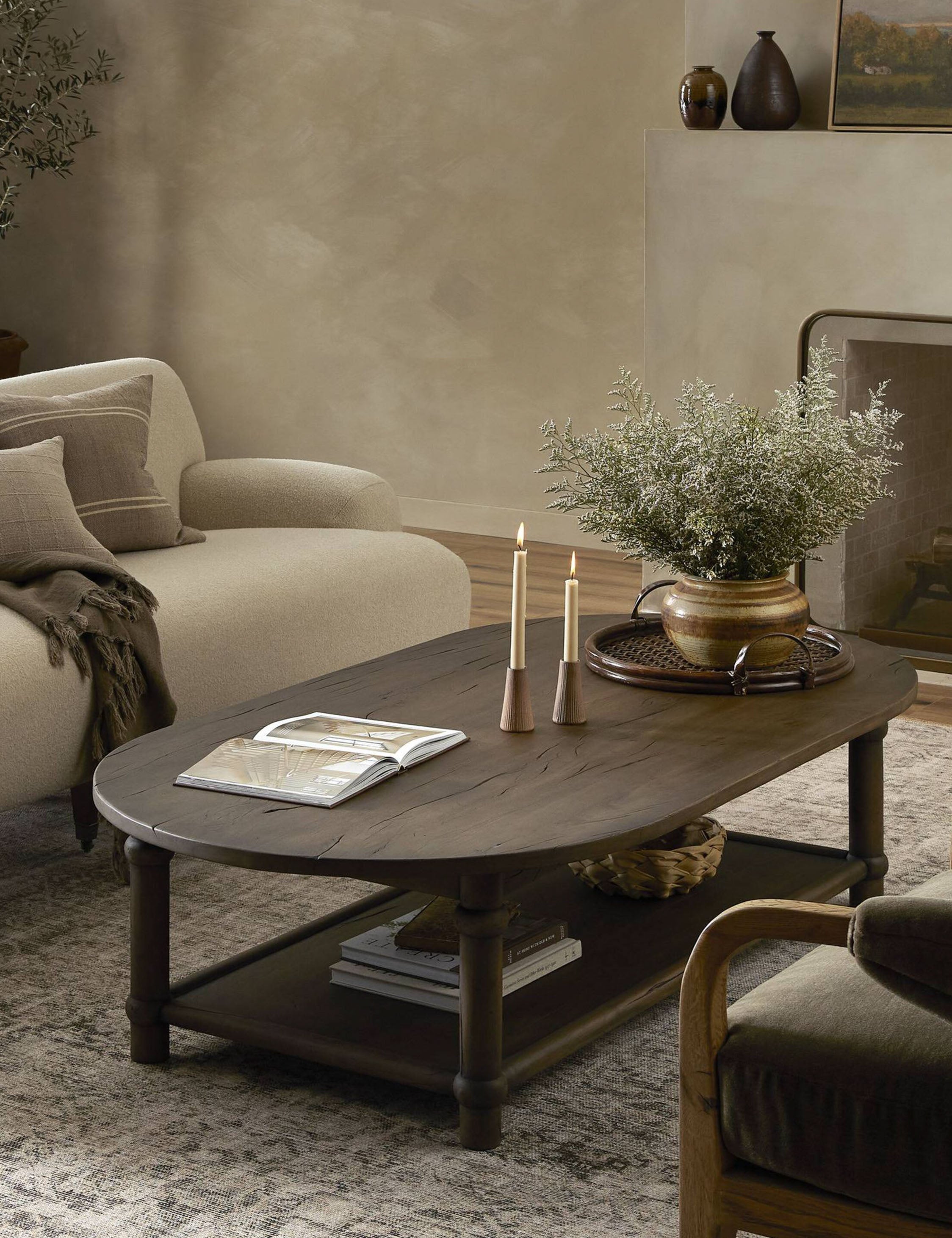 Charnes Oval Coffee Table by Amber Lewis x Four Hands