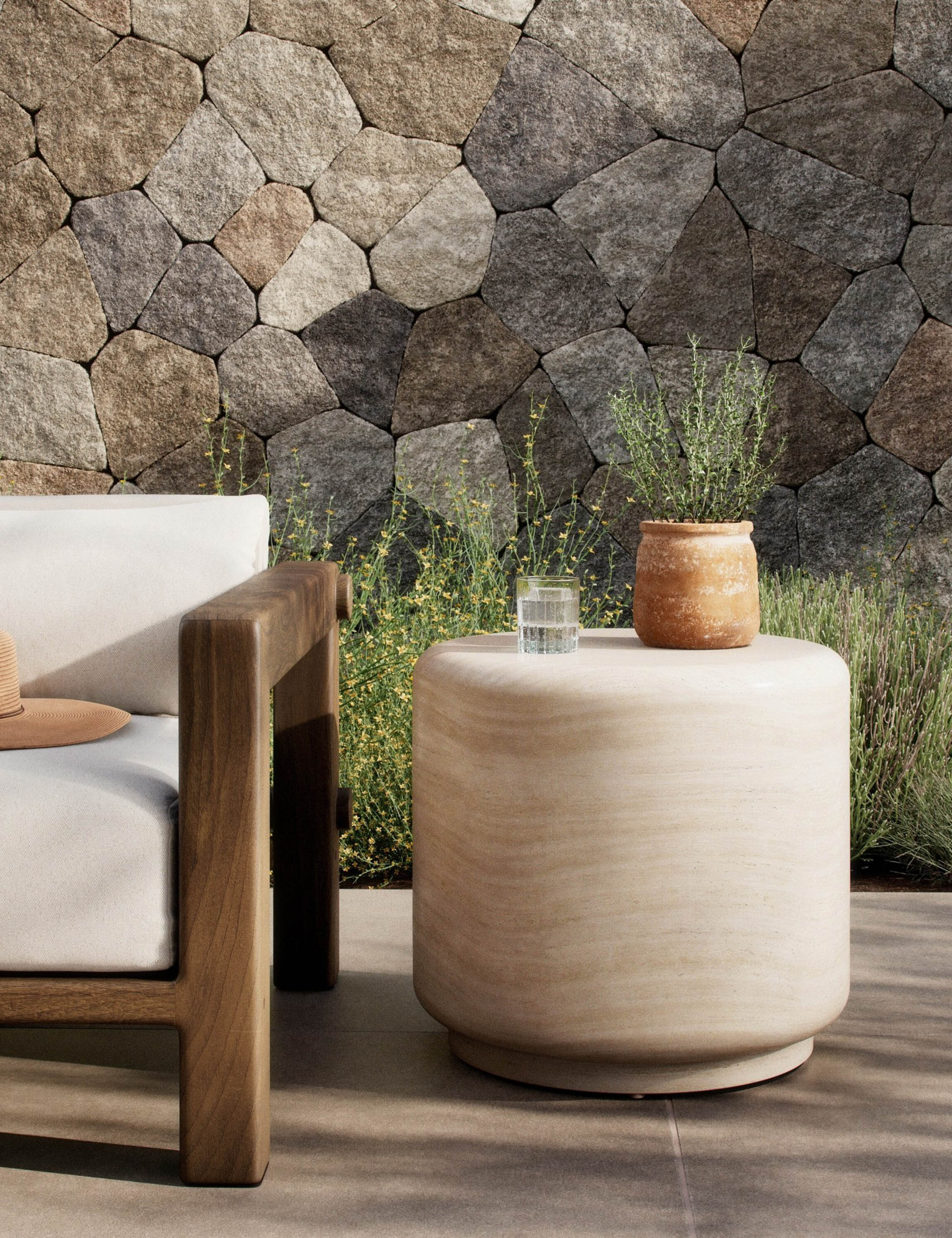 Venetia Indoor / Outdoor Round Side Table by Amber Lewis x Four Hands