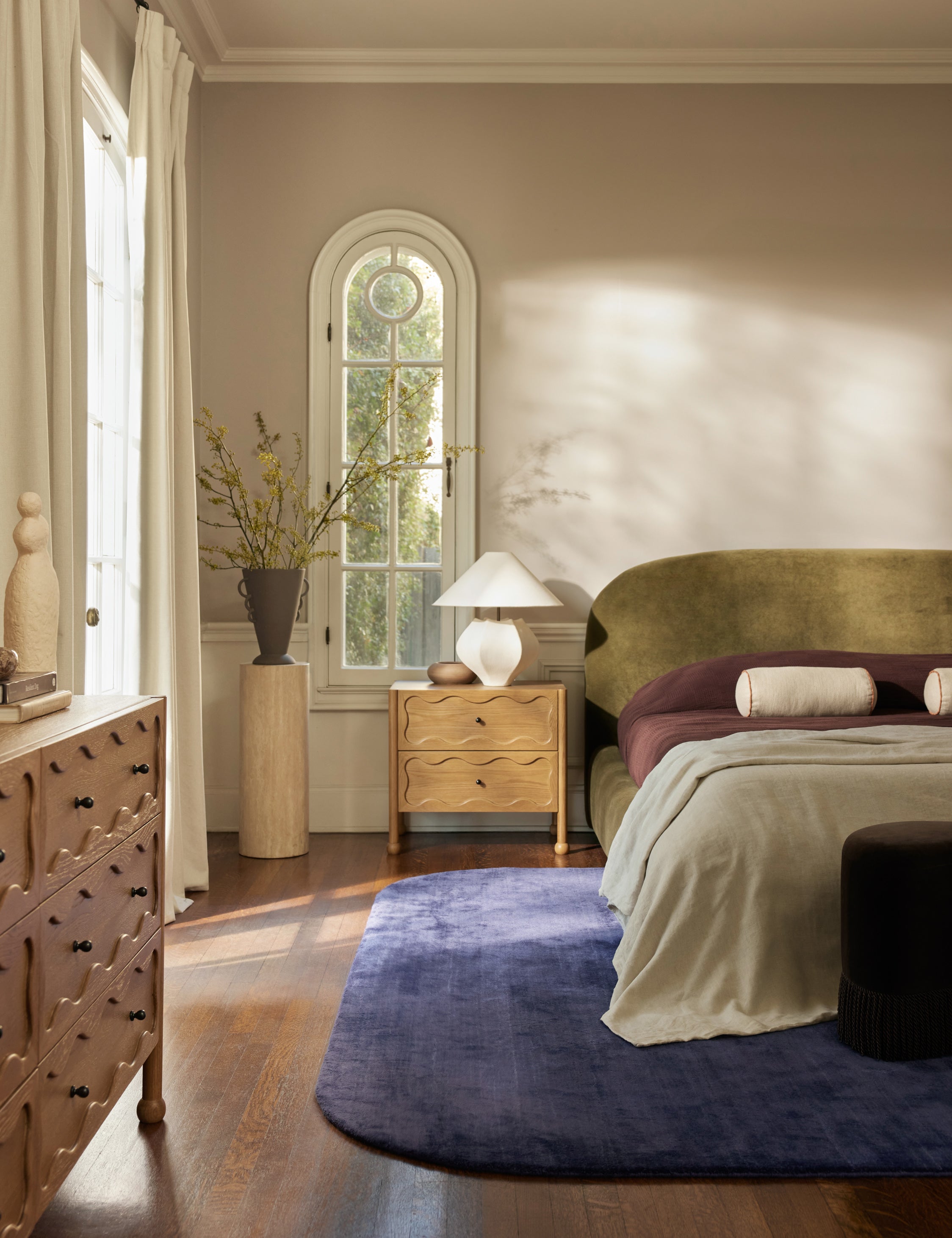 Mars Travertine Round Side Table