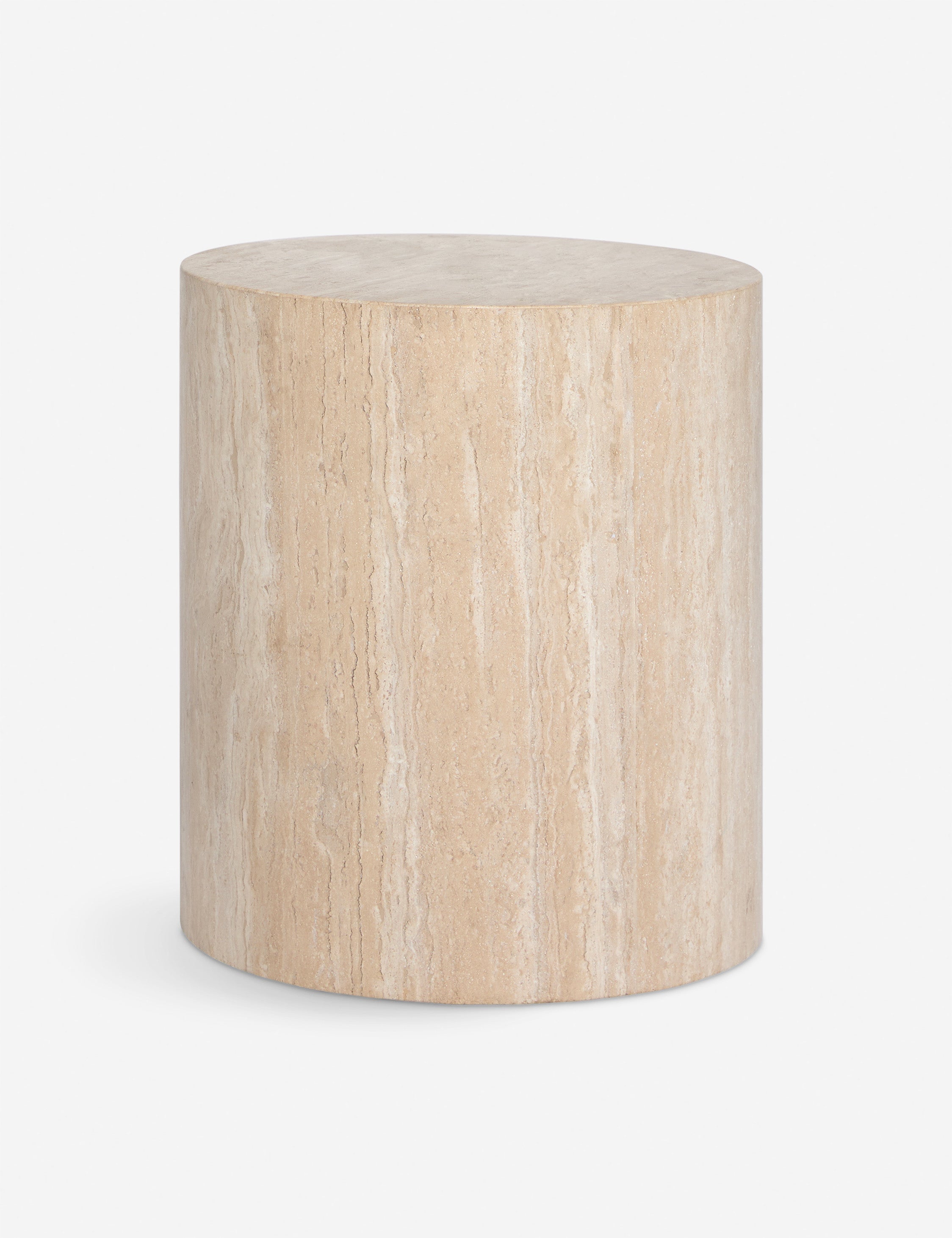 Mars Travertine Round Side Table
